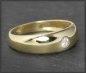 Preview: Solitär Ring mit 0,12ct Brillant, 585 Gold Bandring