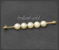 Preview: Vintage 750 Gold Brosche mit 7mm Akoya Perlen