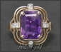 Preview: Antiker Amethyst & weißer Saphir Ring, Art Deco