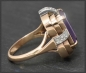Preview: Antiker Amethyst & weißer Saphir Ring, Art Deco