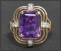 Preview: Antiker Amethyst & weißer Saphir Ring, Art Deco