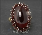 Preview: Granat Ring mit 19ct, 333 Gold, Handarbeit, Antik