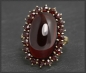 Preview: Granat Ring mit 19ct, 333 Gold, Handarbeit, Antik