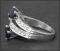Preview: Saphir & Diamant Cocktail Ring mit 2,90ct, 585 Weißgold Damenring, Handarbeit