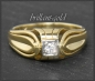 Preview: Antiker Diamant Ring, 0,11ct Solitär, 585 Gold & Platin