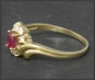 Preview: Diamant & Rubellit Ring mit 0,68ct, 585 Gelbgold