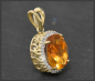 Preview: Diamant & oranger Citrin Anhänger mit 3,75ct, Gelbgold