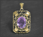 Preview: Vintage 19ct Amethyst Anhänger aus 585 Gelbgold