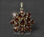 Preview: Anhänger mit 9,70ct Granate, 333 Gelbgold, Vintage