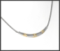 Preview: Collier mit 0,10ct Diamanten, 585 Weißgold & Gelbgold