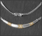 Preview: Collier mit 0,10ct Diamanten, 585 Weißgold & Gelbgold