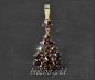 Preview: Gold Anhänger mit 4,80ct Granaten, 333 Gold, Vintage