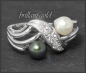 Preview: Tahiti & Akoya Perlen Ring mit Diamanten, 585 Weißgold