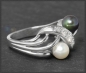 Preview: Tahiti & Akoya Perlen Ring mit Diamanten, 585 Weißgold