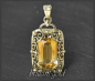 Preview: Citrin Anhänger mit 15ct, 585 Gold, Vintage um 1950