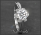 Preview: Diamant Ring mit 1,04ct Solitär, 750 Gold, Vintage