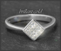 Preview: Ring mit 0,60ct Princess Diamanten, Bluff Solitär, Weißgold