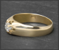 Preview: Antik Ring, 0,54ct lupenreiner Kissenschliff Diamant, 585 Gold