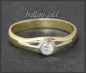 Preview: Diamant Solitär Ring mit 0,20ct, 585 bicolor Gold