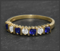 Preview: Saphir & Diamant Ring mit 0,60ct, 585 Gelbgold Memoryring