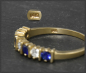 Preview: Saphir & Diamant Ring mit 0,60ct, 585 Gelbgold Memoryring
