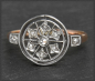 Preview: Ring mit Diamanten, 750 Rotgold & Platin, Antik um 1890