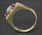 Preview: Vintage 0,92ct Diamant & Rubin Trilogie Ring, 585 Gold