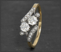 Preview: Antik 0,70ct Diamant "toi et moi" Ring, Gold & Platin