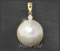 Preview: Anhänger 19,5mm Mabe Perle & 0,15ct Diamant, 750 Gold