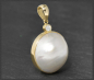 Preview: Anhänger 19,5mm Mabe Perle & 0,15ct Diamant, 750 Gold