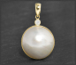 Preview: Anhänger 19,5mm Mabe Perle & 0,15ct Diamant, 750 Gold