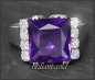 Preview: Diamant & Amethyst 5,70ct Cocktail Ring aus 585 Gold