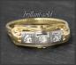Preview: Antik Diamant Trilogie Ring mit 0,15ct, 585 Gold