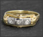 Preview: Antik Diamant Trilogie Ring mit 0,15ct, 585 Gold