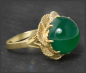 Preview: Chrysopras Ring 585 Gelbgold, 12,5ct Cabochon