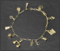 Preview: Bettelarmband aus 585 Gelbgold, mit 12 Anhängern