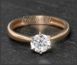 Preview: Brillant 585 Gold Damen Ring, Solitär Diamant 1,03ct, Si1; 14 Karat Rotgold NEU