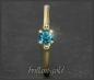 Preview: Brillant 585 Gelbgold Ring; 0,35ct, blau, Si2