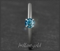 Preview: Brillant 585 Weißgold Ring 0,33ct, blau, Si