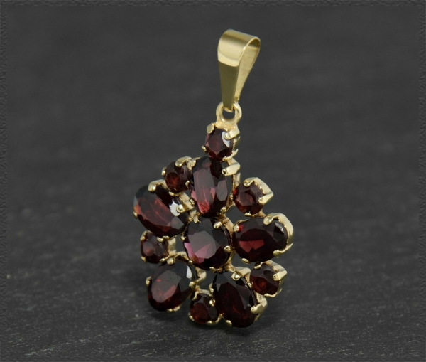 7,6ct Granat Anhänger aus 333 Gelbgold