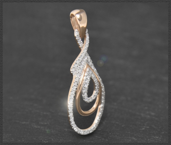 Anhänger mit 0,50ct Diamanten, Tropfen Form, 10K