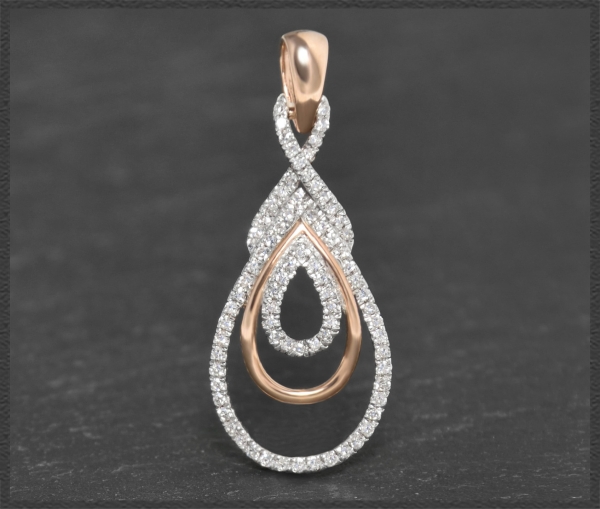 Anhänger mit 0,50ct Diamanten, Tropfen Form, 10K