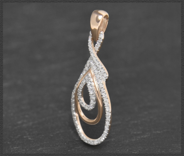 Anhänger mit 0,50ct Diamanten, Tropfen Form, 10K