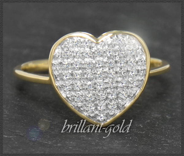 Herz Diamant Ring mit 0,20ct, 10 Karat Gold