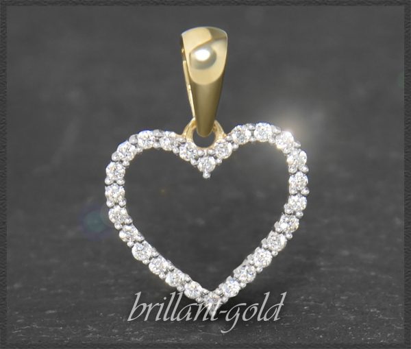 Herz Anhänger 10K Gold, Brillanten 0,16ct