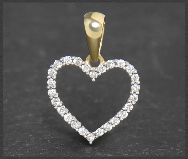 Herz Anhänger 10K Gold, Brillanten 0,16ct