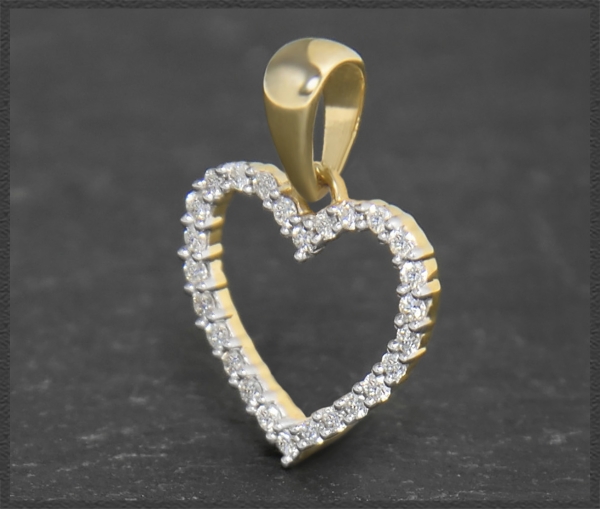 Herz Anhänger 10K Gold, Brillanten 0,16ct