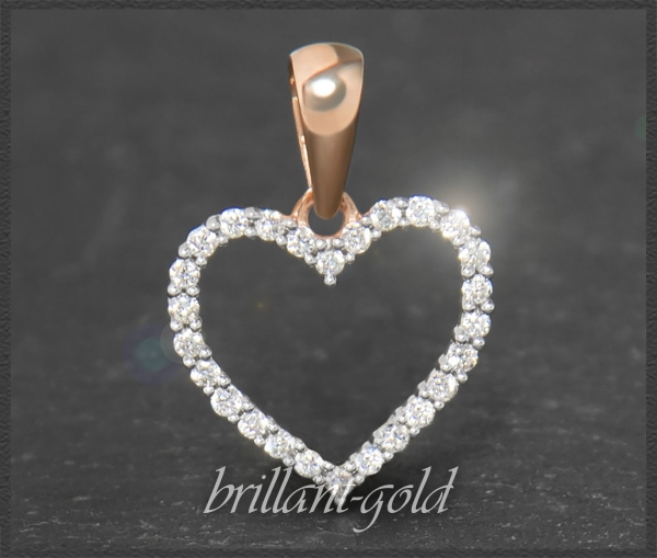Herz Anhänger 10K Gold, Brillanten 0,16ct