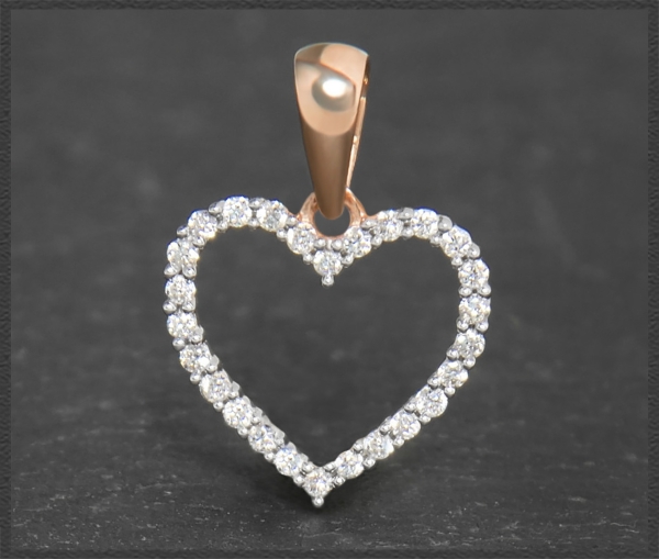 Herz Anhänger 10K Gold, Brillanten 0,16ct
