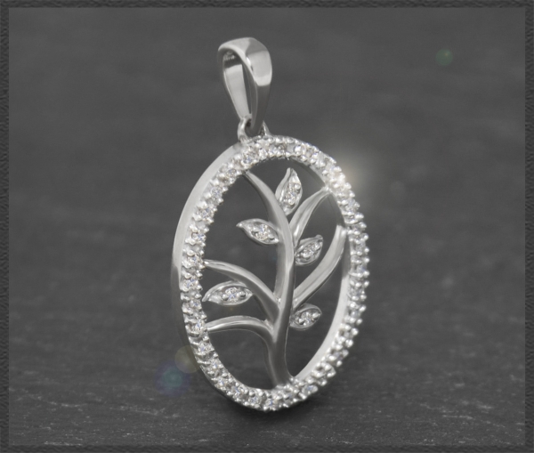 Anhänger 10K Gold Lebensbaum, 0,20ct Diamanten